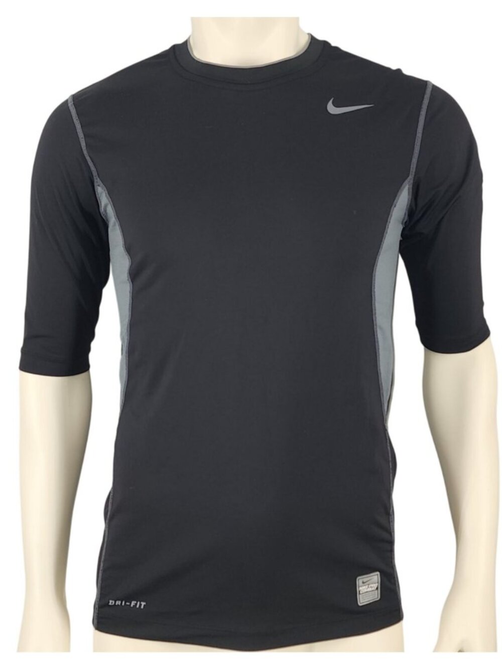 Men's Nike Pro Combat Shirt Large Black Dri-Fit Compression Fitted Short Sleeve
